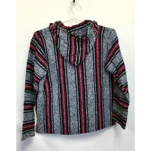 NWT Vintage Iguana Jack Womens Mens Multi-Color Baja Blanket Pullover Hoodie Sma - Picture 2 of 12
